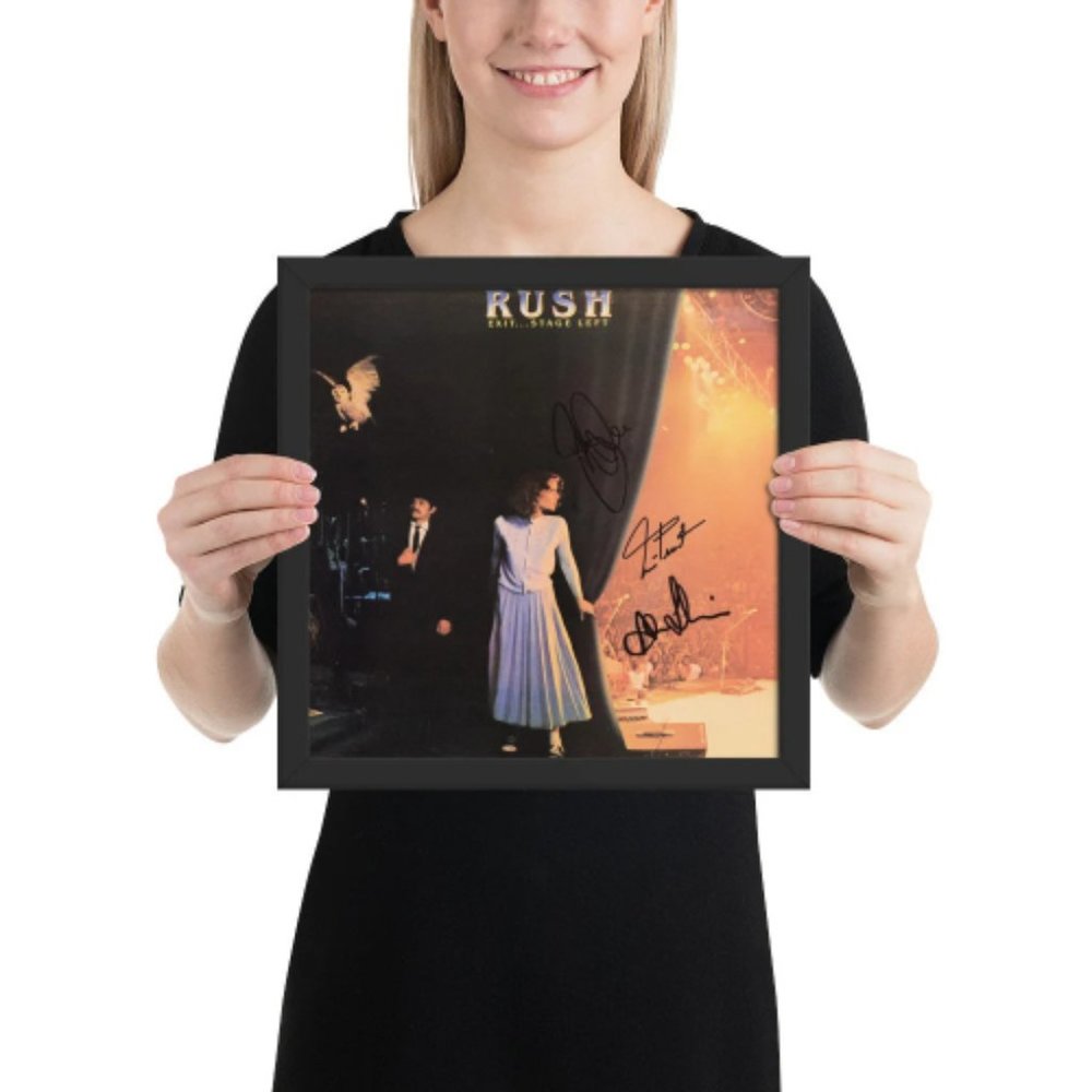 Rush Framed signed "Exit‚Ä¶Stage Left" album Framed Reprint